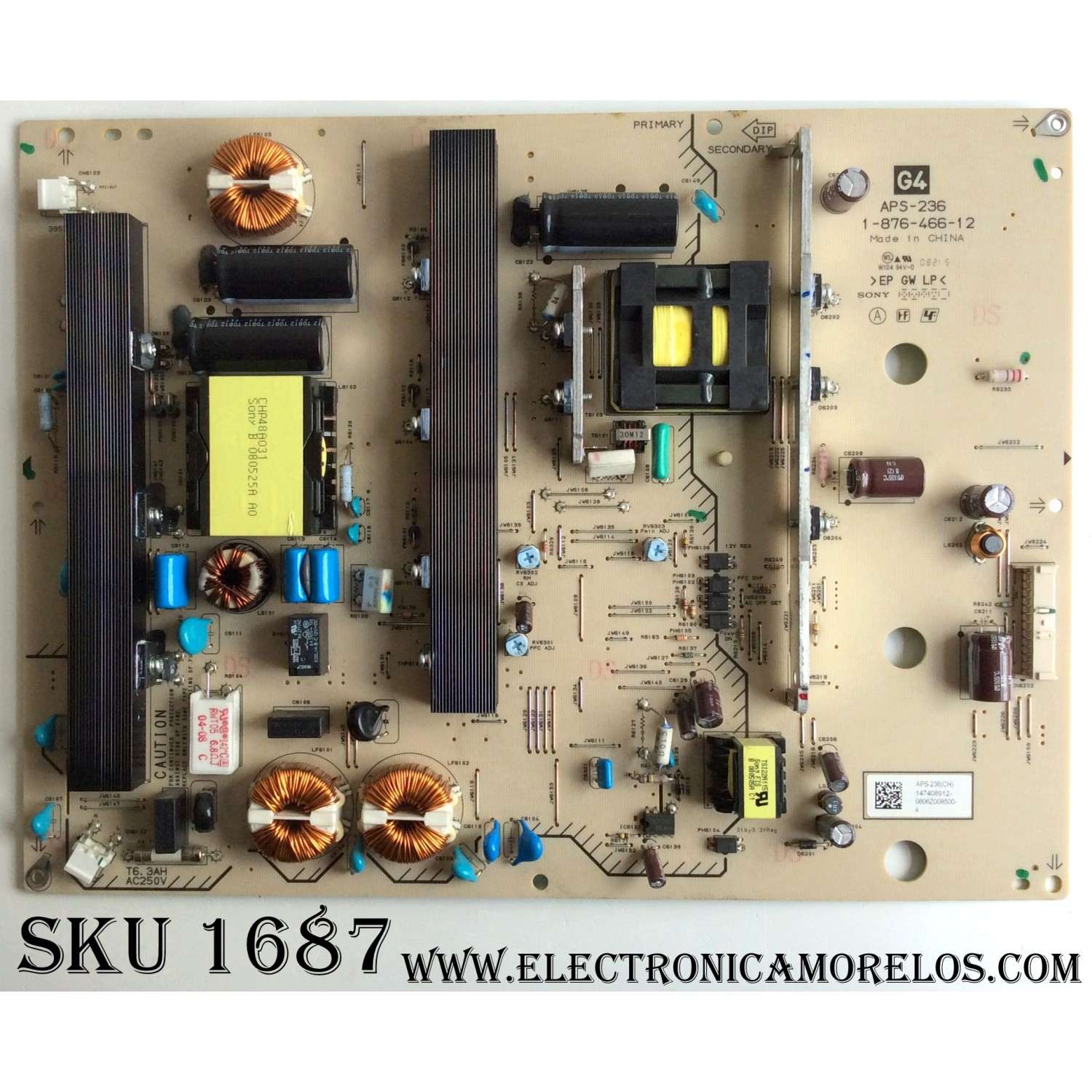 FUENTE DE PODER / SONY 1-474-089-12 / 147408912 / 1-876-466-12 / APS-236 / 1-474-089-11 / 147408911 / 1-876-466-11 / MODELOS KDL-40Z4100 / KDL-40Z4110  / KDL-46VL160 / KDL-46Z4100 / KDL-46Z4110
